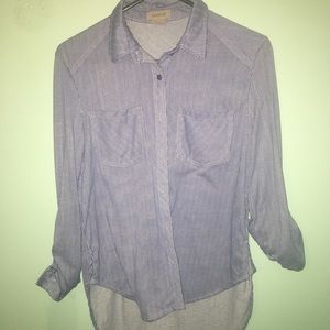 Blue and white striped dress shirt